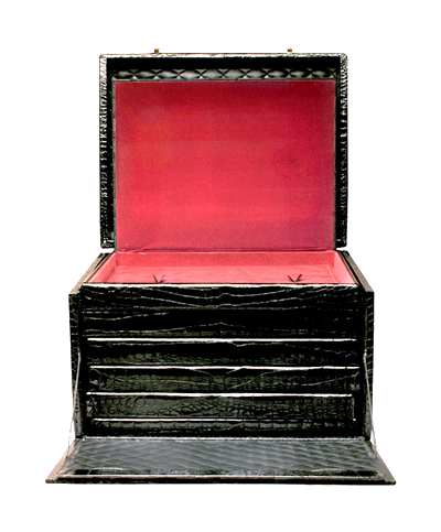 8000 XXL Jewelry Case black shiny croco ins